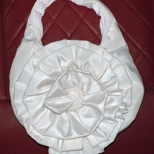 Stylish White Floral Accent Women’s Handbag